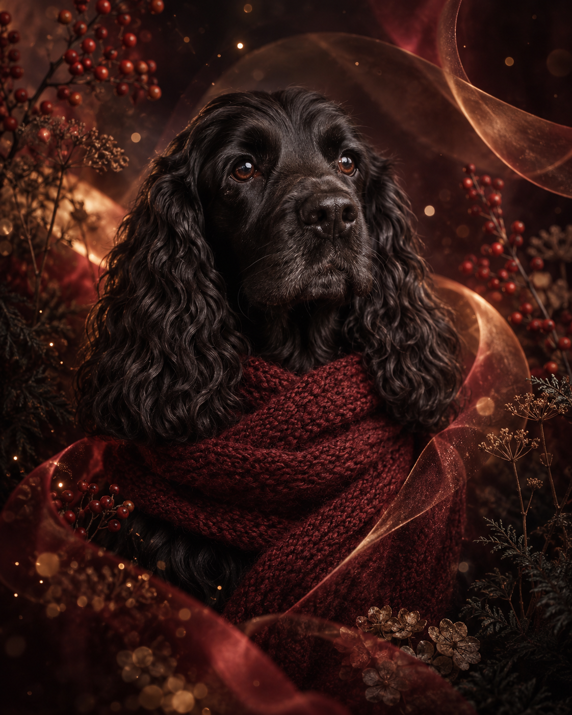 Black cocker spaniel portrait